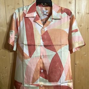 Reiss geometric button front shirt